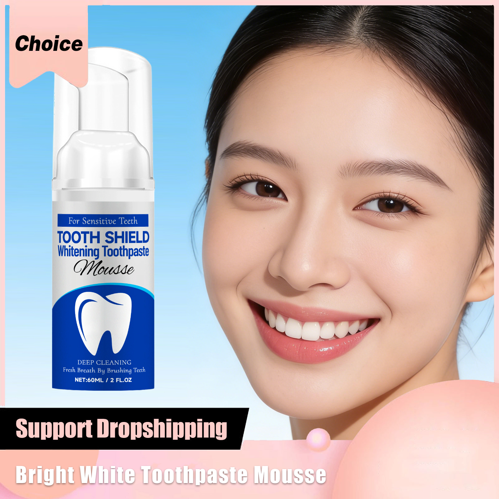 Teeth Whitening Foam Toothpaste - Hydroxyapatite Bright Whitening Toothpastes Fresh Breath