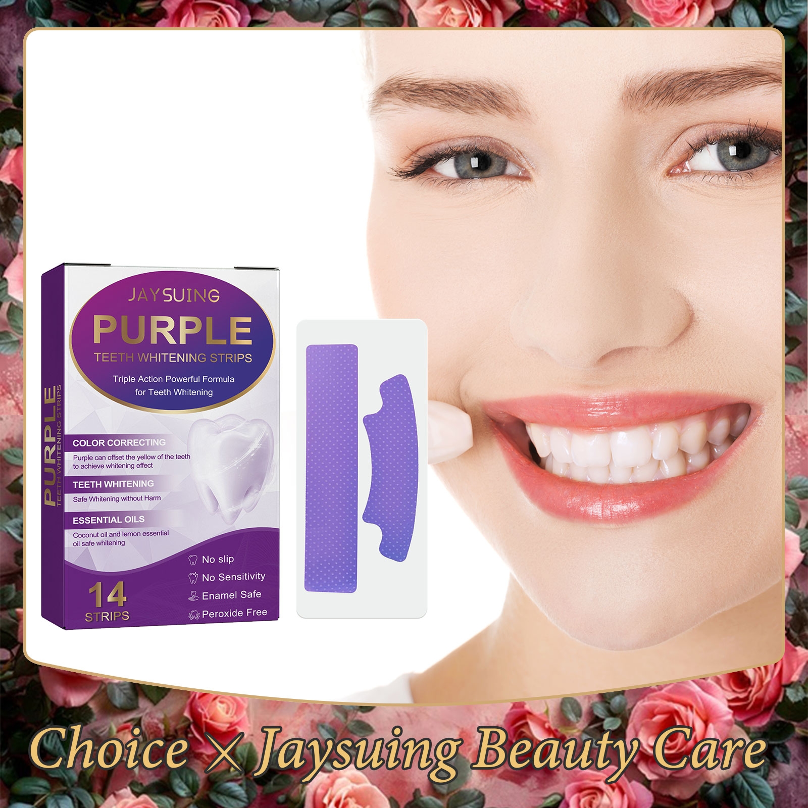 Teeth Whitening Retainer - 14pcs/box Teeth Bleaching Strip Purple Dental