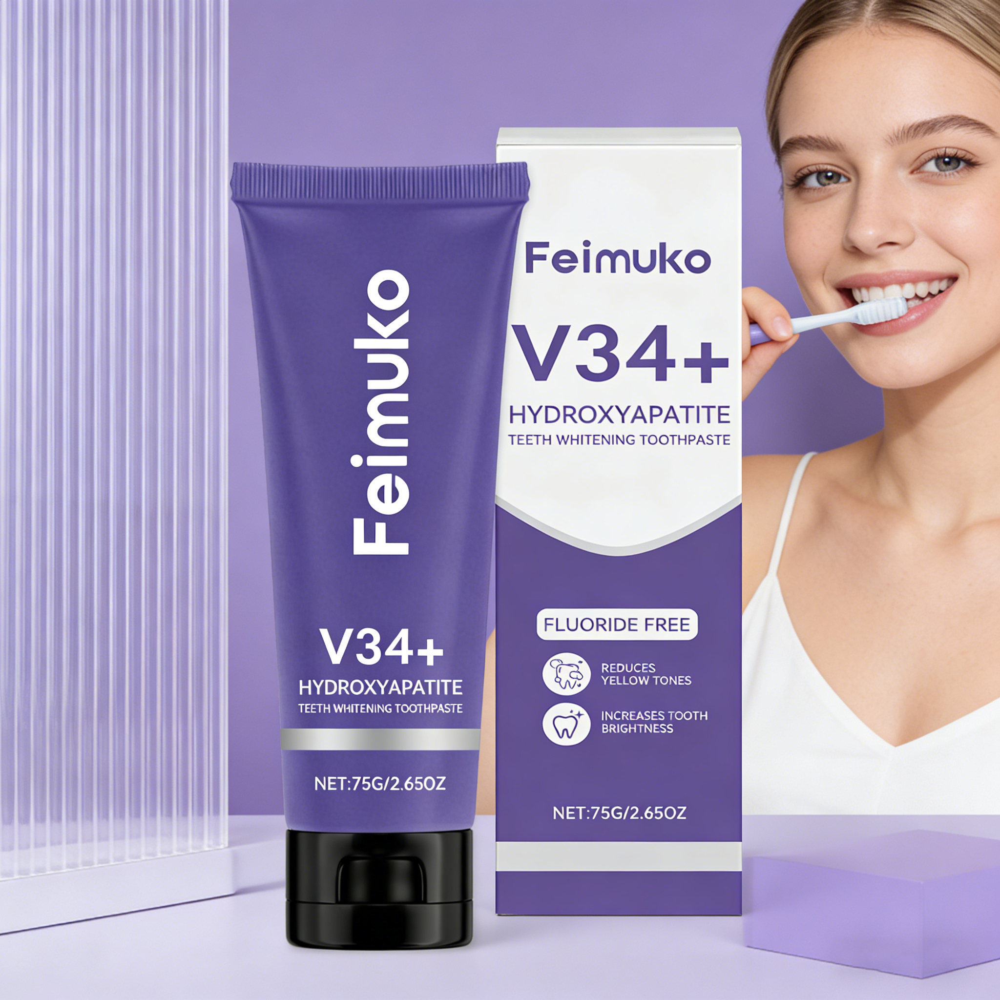 Teeth Whitening Foam Toothpaste - Feimuko Teeth Whitening Toothpaste Deep Cleansing