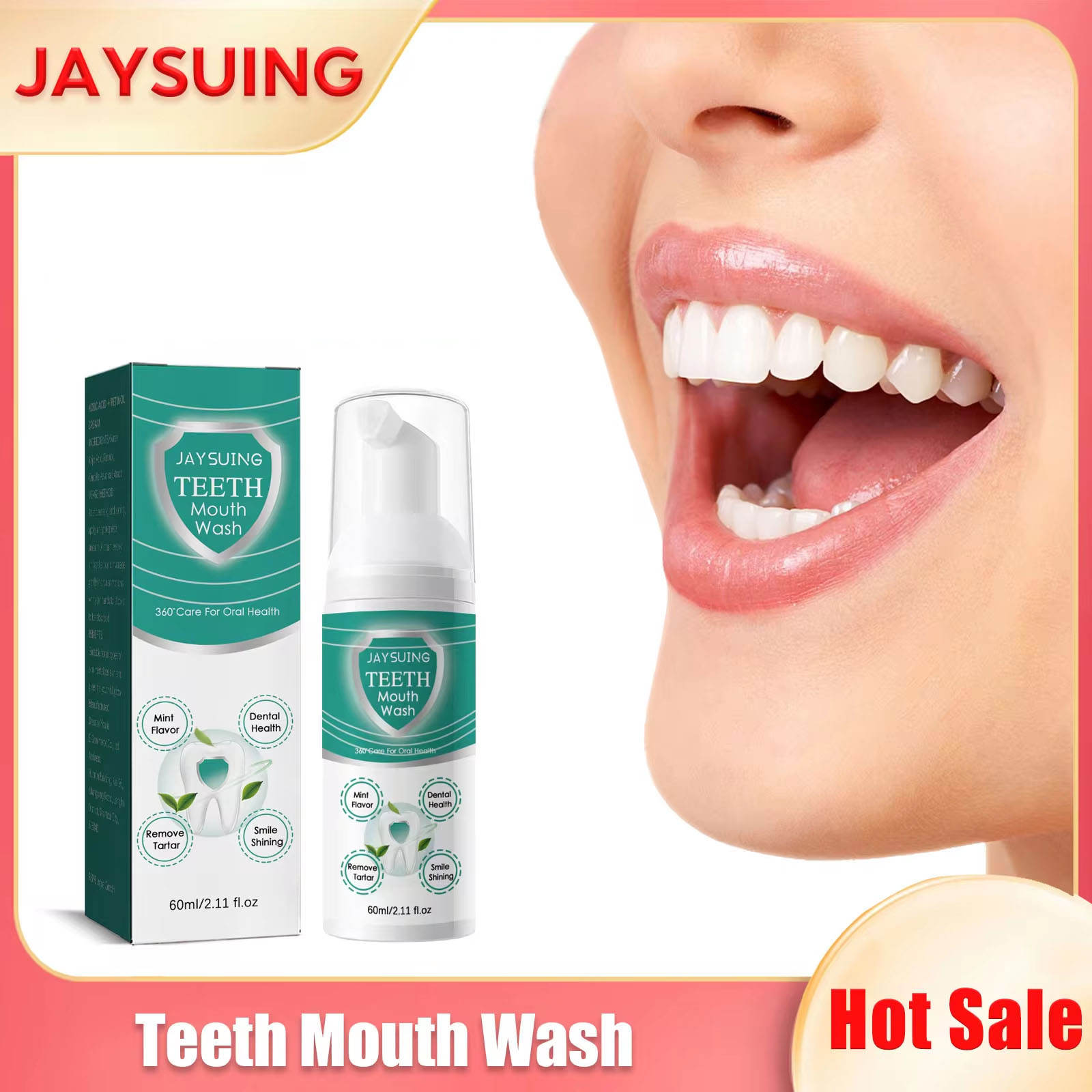 Teeth Whitening Foam Toothpaste - Teeth Cleansing Mousse Removing Plaque Stains