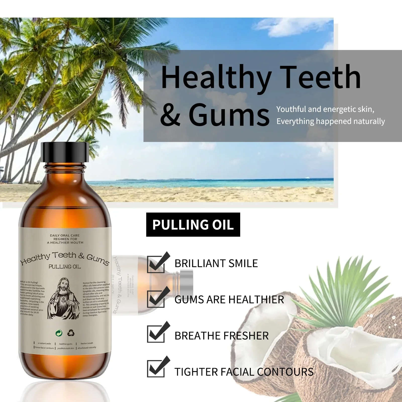 Coconut Pulling Oil Mouthwash  - Whitening Mouthwash incelemesi ve fiyatı