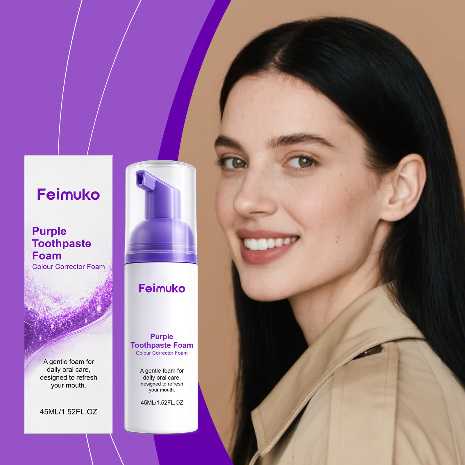 Feimuko Purple Toothpaste Foam - Teeth Whitening Foam Toothpaste incelemesi ve fiyatı