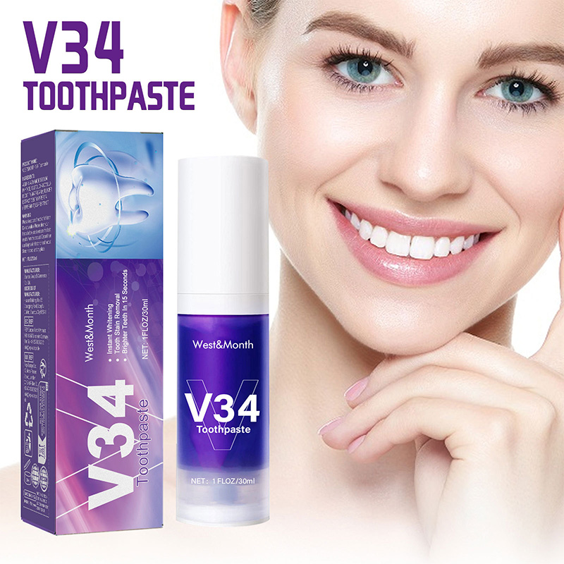 V34 Purple Toothpaste Mousse 3 - Teeth Whitening Foam Toothpaste incelemesi ve fiyatı