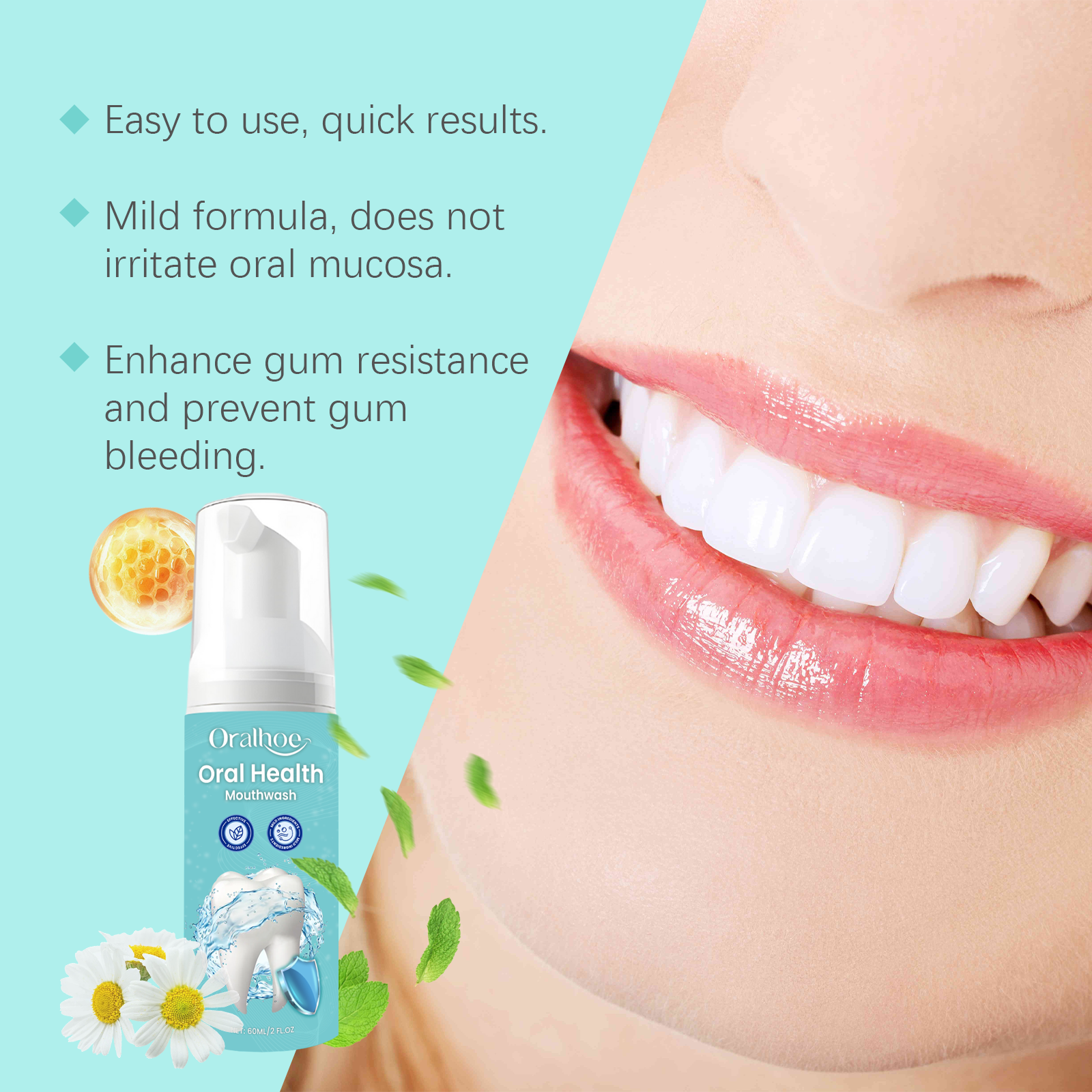 Oralhoe 60ml Teeth Cleaning Mo - Teeth Whitening Foam Toothpaste incelemesi ve fiyatı