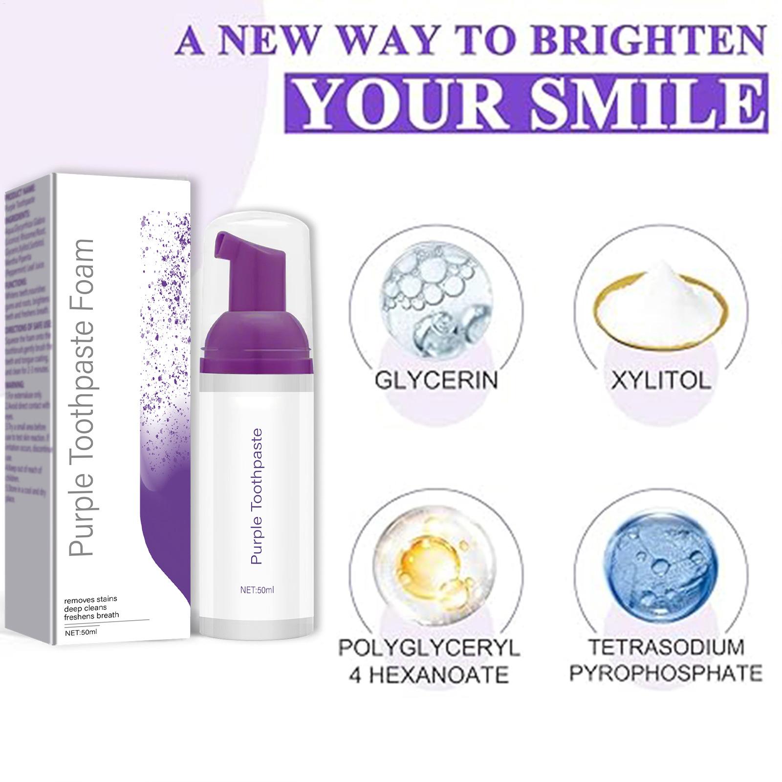 50ml Purple Whitening Toothpas - Teeth Whitening Foam Toothpaste incelemesi ve fiyatı