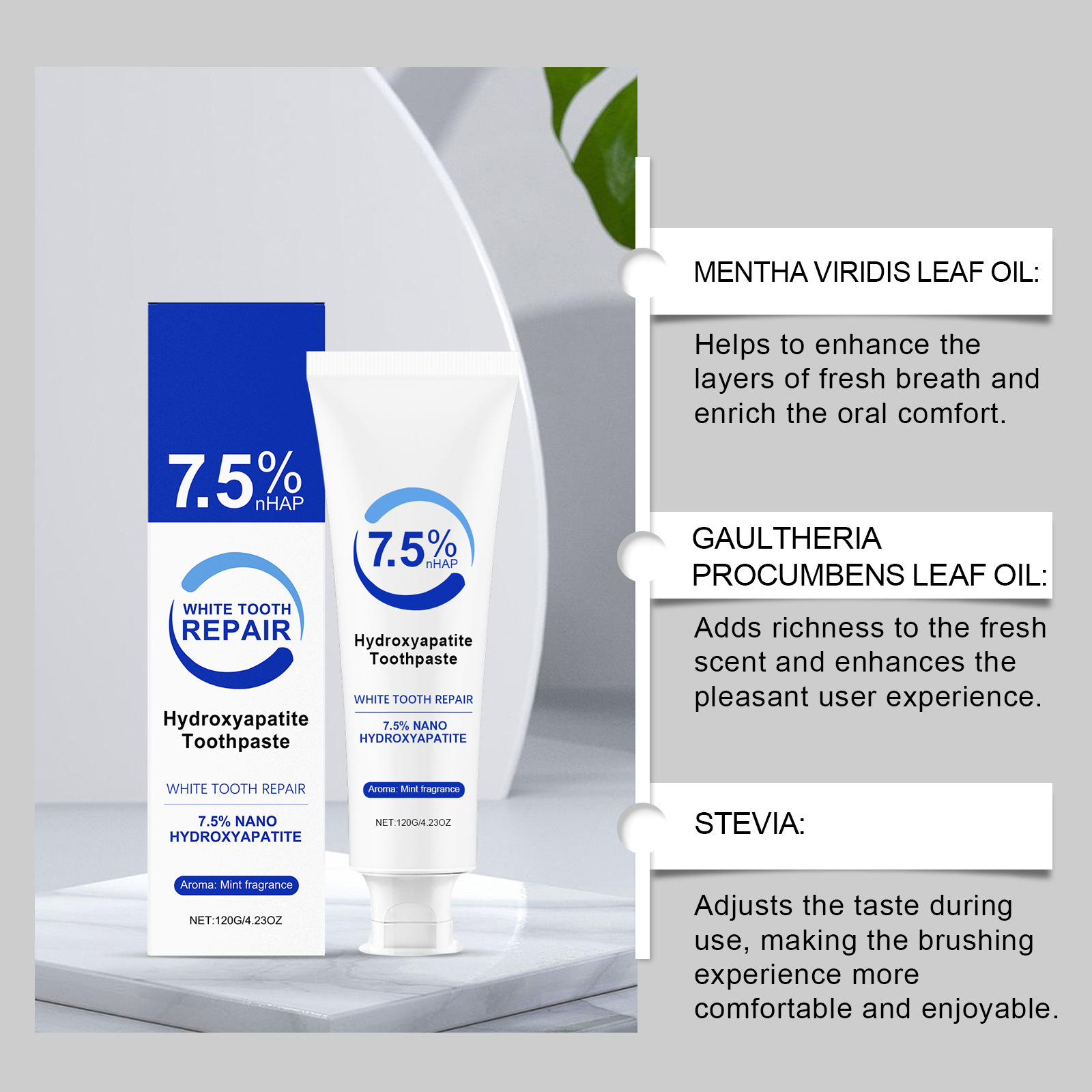 7.5% Hydroxyapatite Peppermint - Teeth Whitening Foam Toothpaste incelemesi ve fiyatı