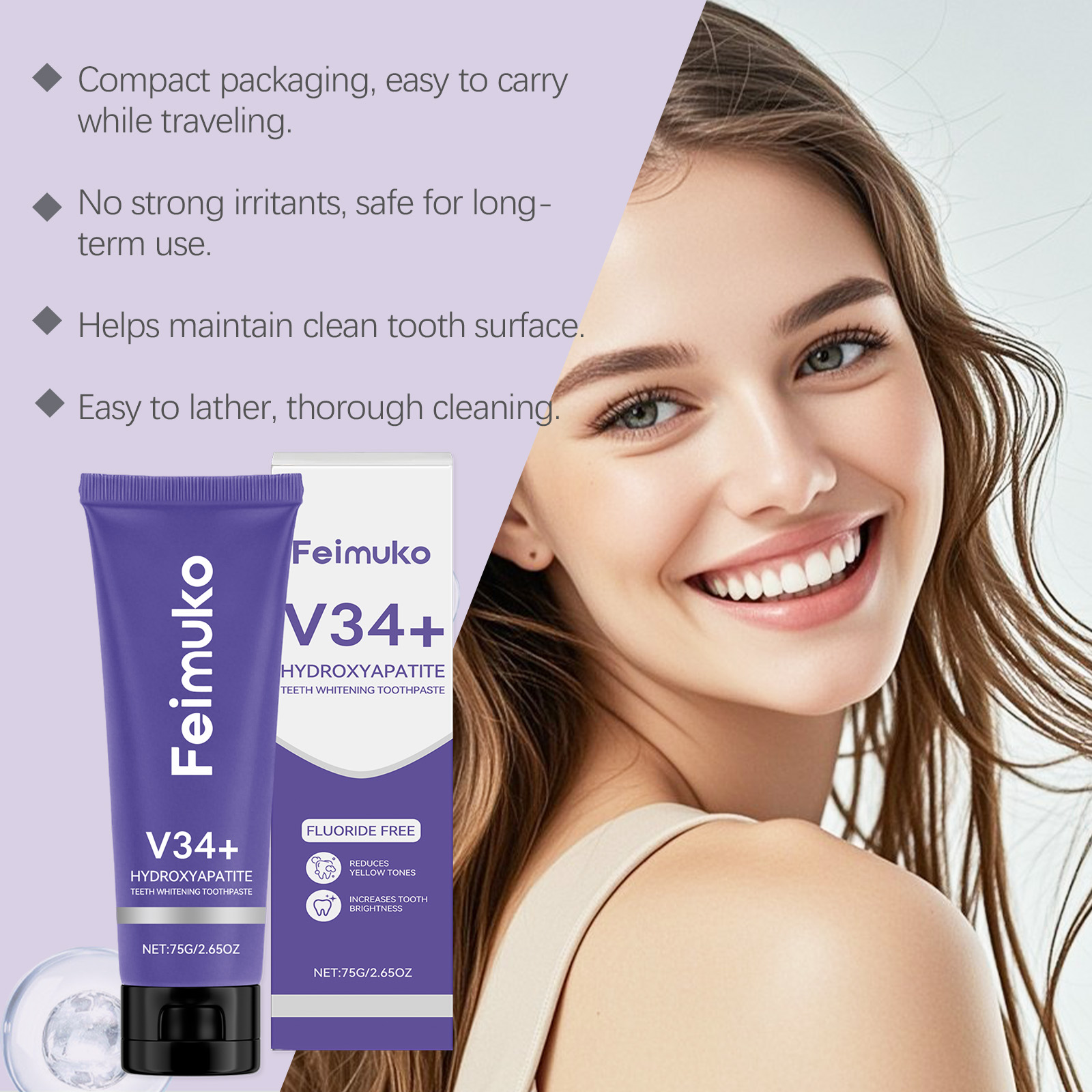 Feimuko Teeth Whitening Toothp - Teeth Whitening Foam Toothpaste incelemesi ve fiyatı