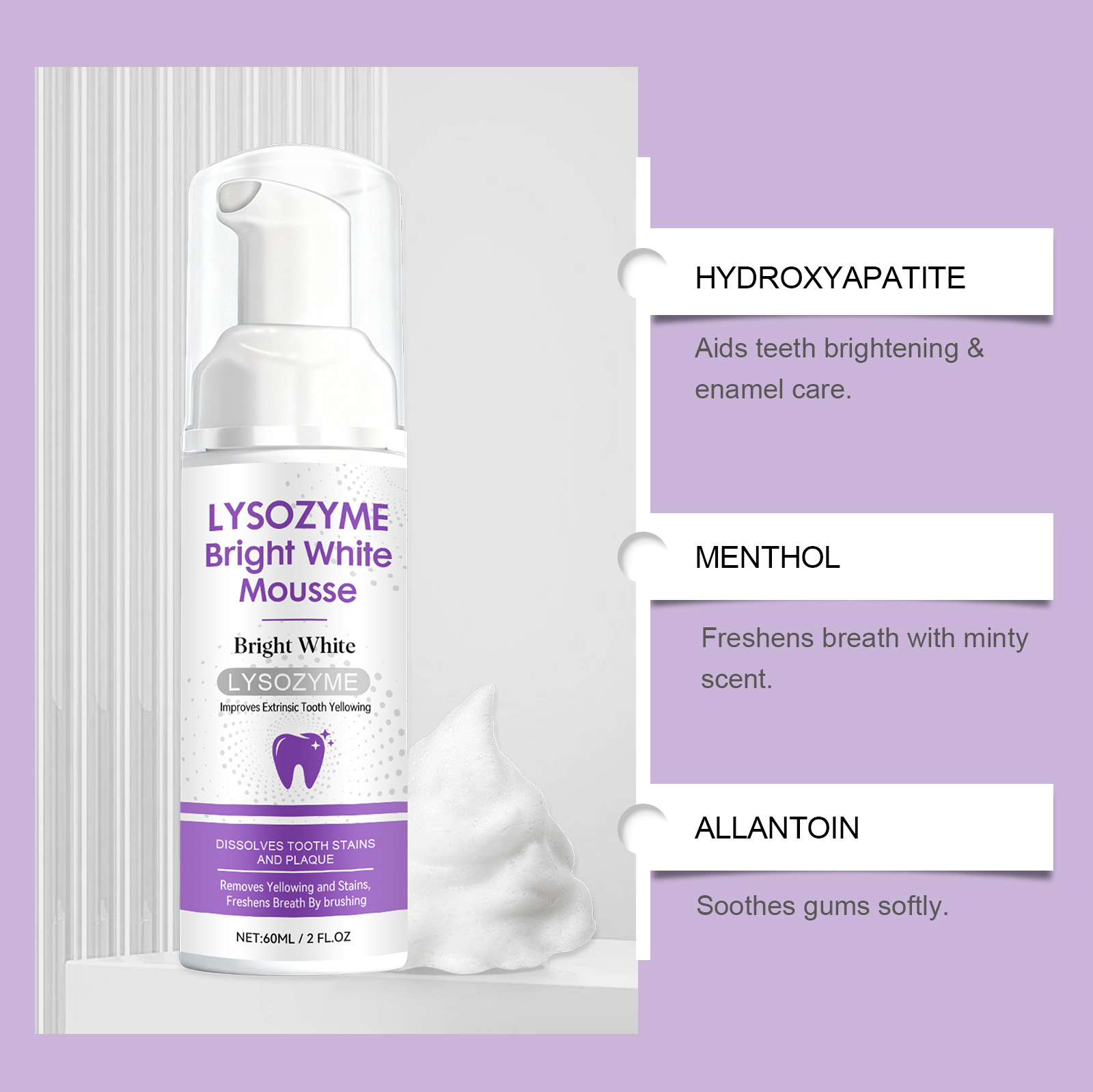 Hydroxyapatite White Teeth Mou - Teeth Whitening Foam Toothpaste incelemesi ve fiyatı